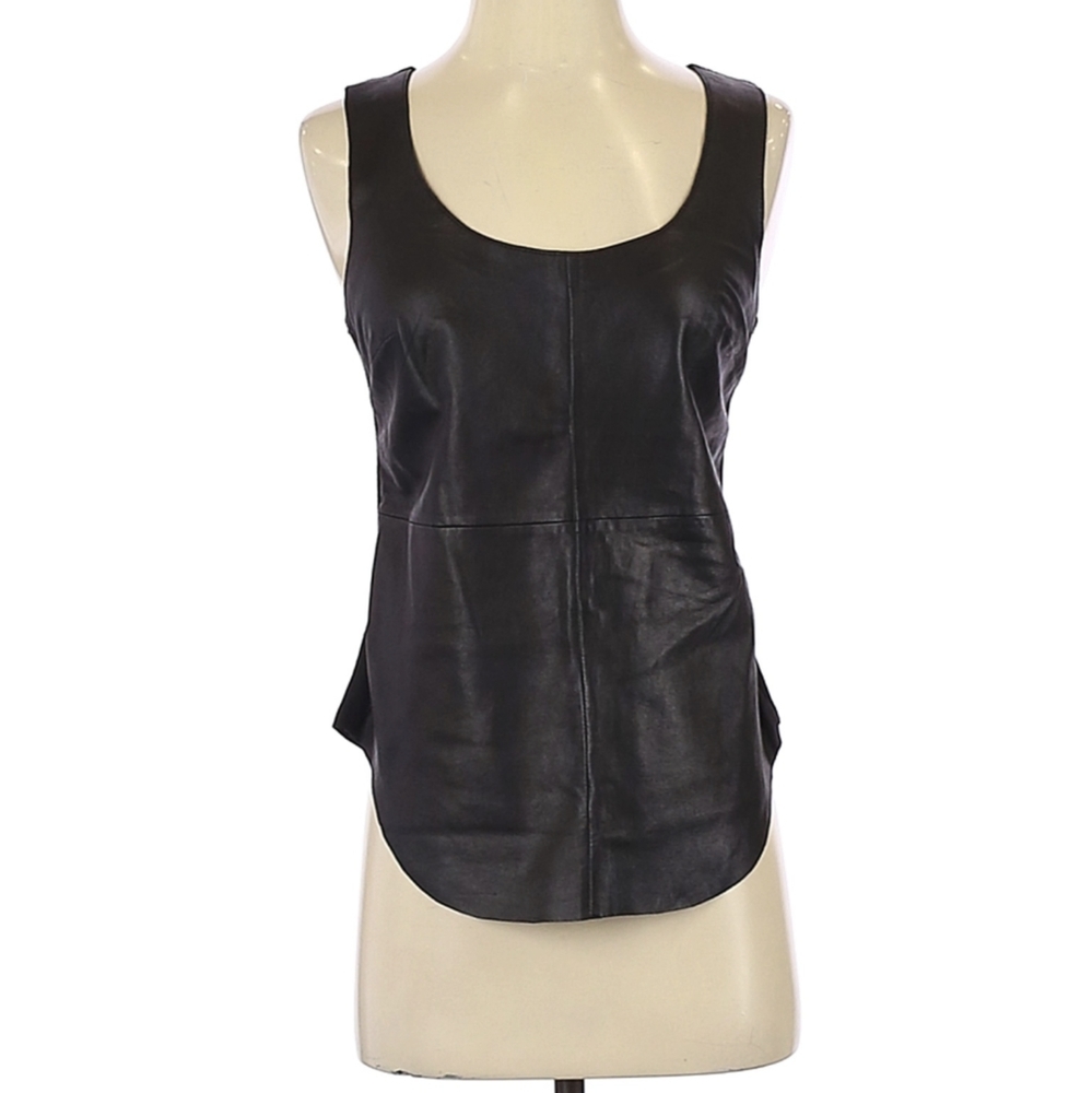 Trouve Leather front Tank Top